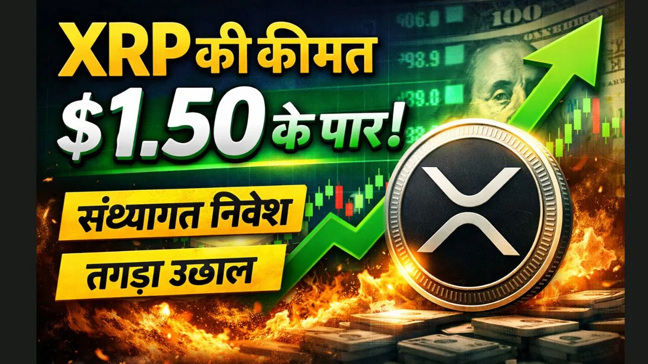 XRP की कीमत $1.50 के पार, तेज़ी का रुख मजबूत — संस्थागत निवेश और मैक्रो फैक्टर्स से मिल रहा सहारा